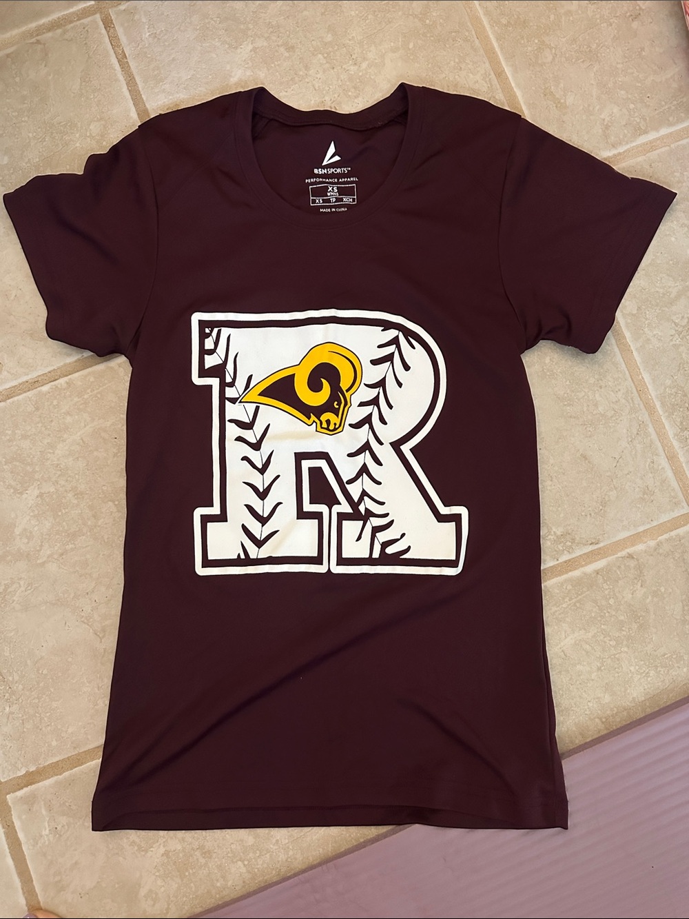 Maroon Graphic Baseball Tee